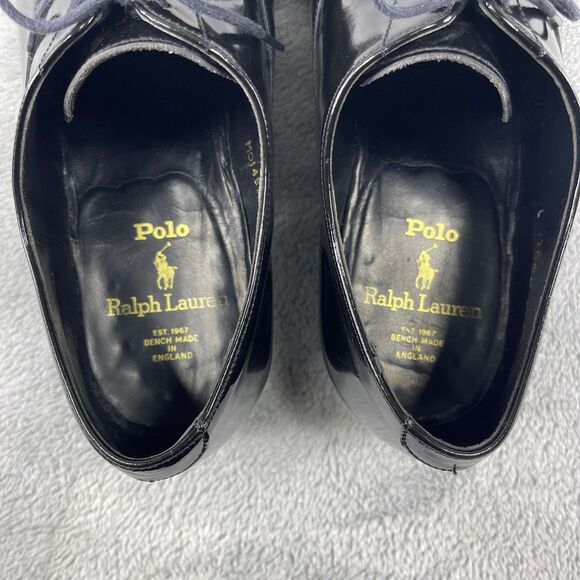 Crockett & Jones Polo Ralph Lauren Tuxedo Dress Shoes Men 9 Black Patent Leather